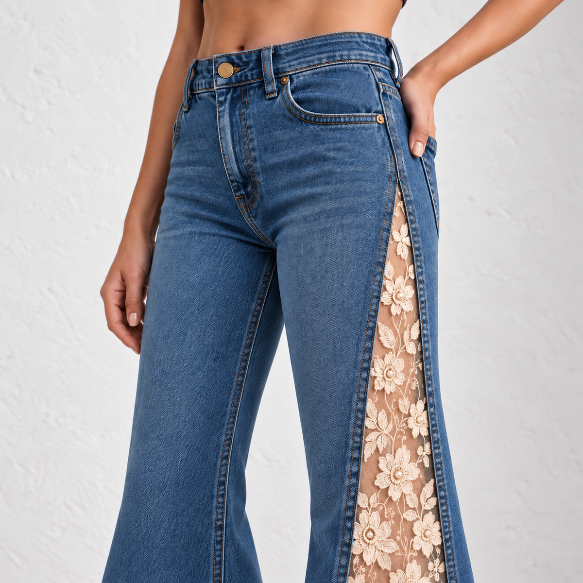 Wildflower Lace Flare Jeans